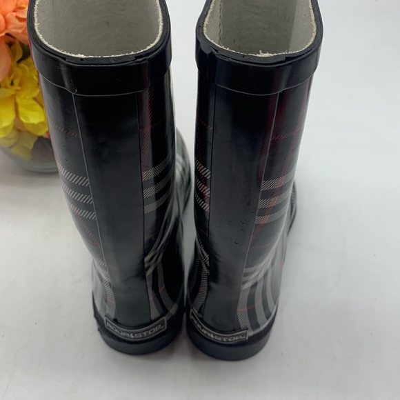Aqua Stop Nancy Black Red White Plain Rain Boots Size 9 WRB4281G - Picture 4 of 11
